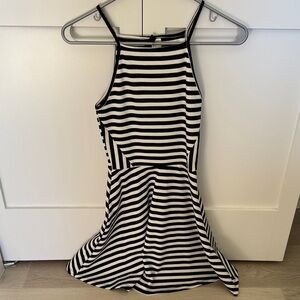H&M Black and White Striped Mini Dress